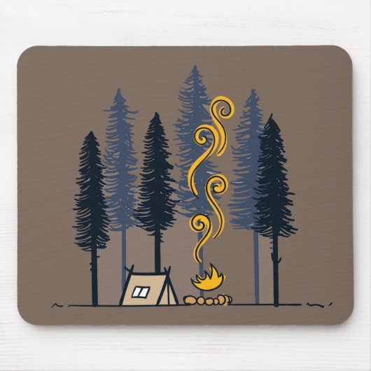 Cartoon Camping Muismat (Voorkant)