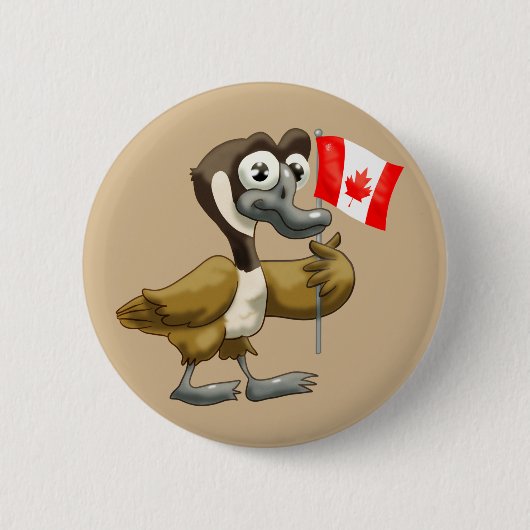 Cartoon Canada Goose Ronde Button 5,7 Cm (Voorkant)
