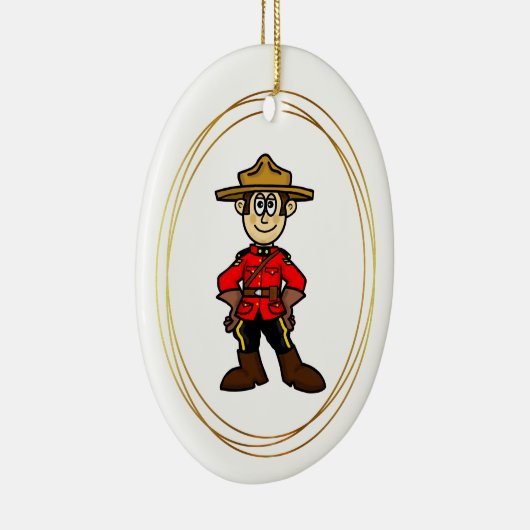 Cartoon Canadese kerstversiering Keramisch Ornament (Rechts)