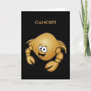 Cartoon Cancer Crab verjaardagskaart Kaart