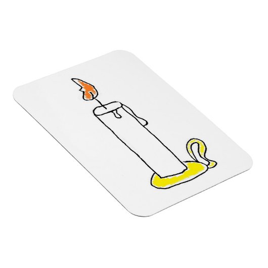 Cartoon Candle Holiday Candlestick Design Magneet (Rechterzijde)
