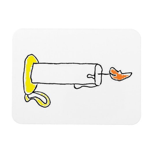 Cartoon Candle Holiday Candlestick Design Magneet (Horizontaal)
