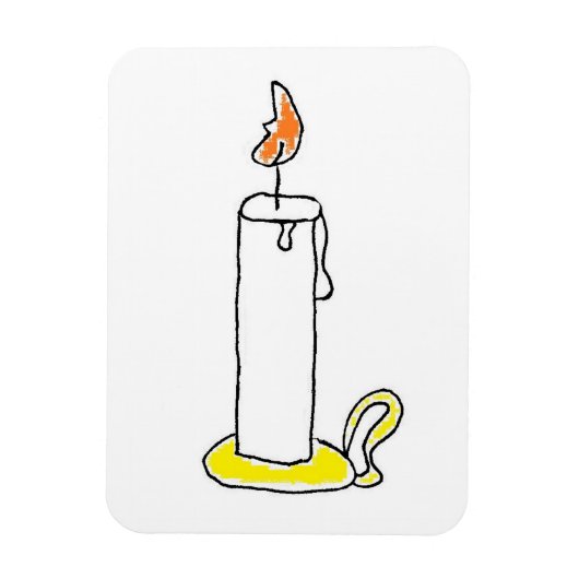 Cartoon Candle Holiday Candlestick Design Magneet (Verticaal)