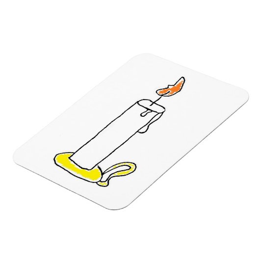 Cartoon Candle Holiday Candlestick Design Magneet (Linkerzijde)