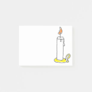 Cartoon Candle Holiday Candlestick Design Post-it® Notes