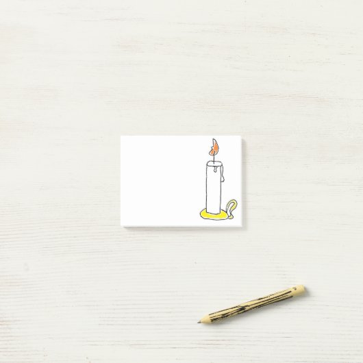 Cartoon Candle Holiday Candlestick Design Post-it® Notes (Op bureau)