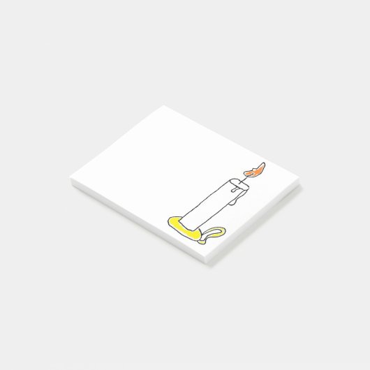 Cartoon Candle Holiday Candlestick Design Post-it® Notes (Schuin)