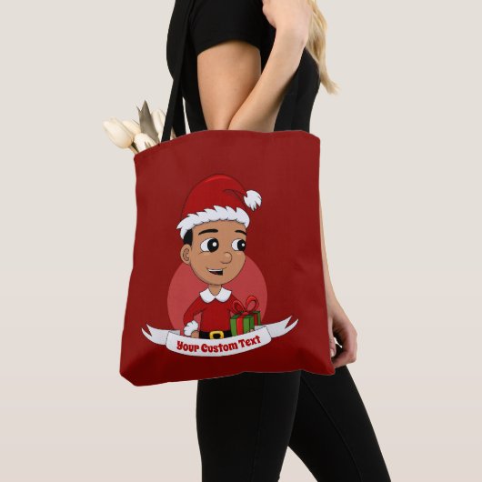 Cartoon Canvas tas met kerst (Dichtbij)