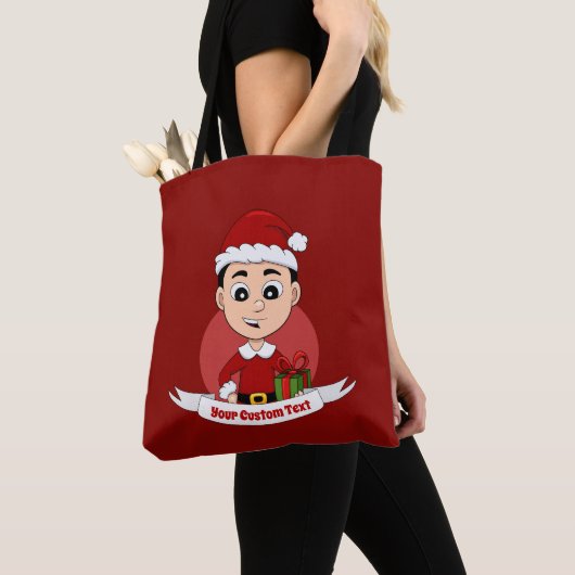 Cartoon Canvas tas met kerst (Dichtbij)