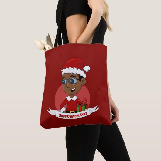 Cartoon Canvas tas met kerst (Dichtbij)