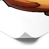 Cartoon capybara illustratie poster (Hoek)