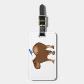 Cartoon Capybara met Blue Bird op zijn rug Bagagelabel (Voorkant verticaal)