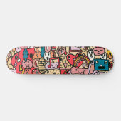Cartoon Caracter Hand Drawn Toss Pattern Kinder Persoonlijk Skateboard (Horizontaal)