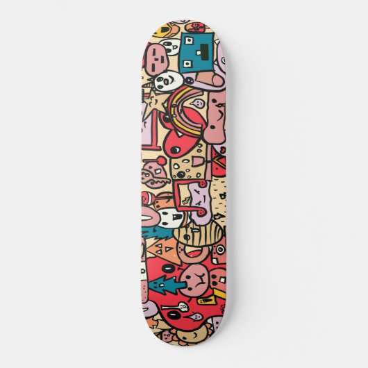 Cartoon Caracter Hand Drawn Toss Pattern Kinder Persoonlijk Skateboard (Voorkant)