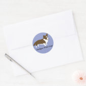 Cartoon Cardigan Welsh Corgi (Brindle) Ronde Sticker (Envelop)