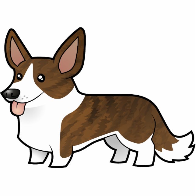 Cartoon Cardigan Welsh Corgi Fotobeeldje Magneet (Voorkant)