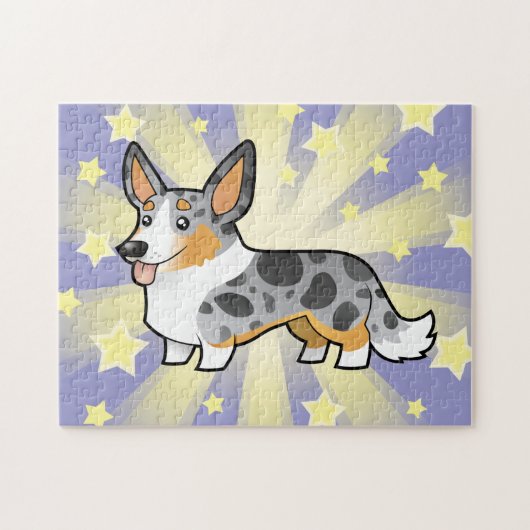 Cartoon Cardigan Welsh Corgi Legpuzzel (Horizontaal)