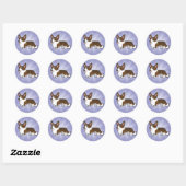 Cartoon Cardigan Welsh Corgi Ronde Sticker (Vel)