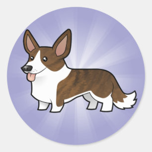 Cartoon Cardigan Welsh Corgi Ronde Sticker