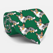 Cartoon Cardigan Welsh Corgi Stropdas (Opgerold)