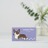 Cartoon Cardigan Welsh Corgi Visitekaartje (Staand voorkant)