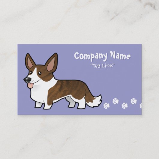 Cartoon Cardigan Welsh Corgi Visitekaartje (Voorkant)