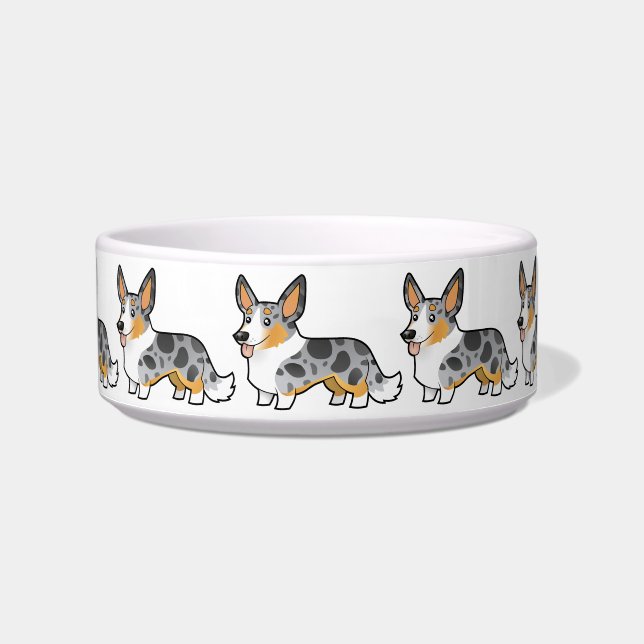 Cartoon Cardigan Welsh Corgi Voerbakje (Voorkant)