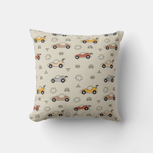 Cartoon Cars Boys Nursery Pattern Kussen (Voorkant)