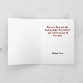 Cartoon Cartoon Eekhoorn Get Well Kaart (Binnen)