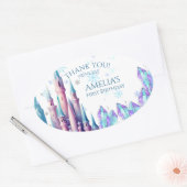  Cartoon Castle 1st Birthday Paper Ovale Sticker (Envelop)