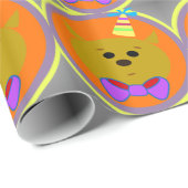 Cartoon Cat Birthday Cadeaupapier (Rol Hoek)