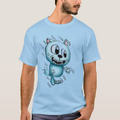 Cartoon Cat Blue T-shirt (Voorkant)