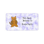 Cartoon Cat Book Label (Voorkant)