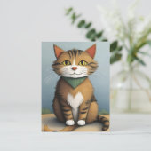 Cartoon Cat Briefkaart (Staand voorkant)