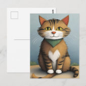 Cartoon Cat Briefkaart (Voorkant / Achterkant)