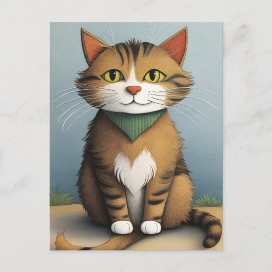 Cartoon Cat Briefkaart (Voorkant)