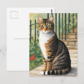 Cartoon Cat Briefkaart (Voorkant / Achterkant)