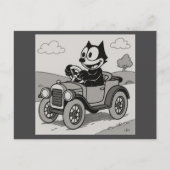 Cartoon Cat Car Briefkaart (Voorkant)