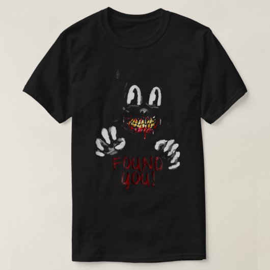 Cartoon cat Creepy Horror trick or treat T-shirt (Design voorkant)