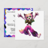 Cartoon Cat Dance Party Theme Kaart (Voorkant / Achterkant)