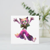 Cartoon Cat Dance Party Theme Kaart (Staand voorkant)