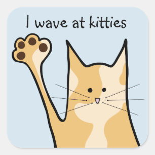 Cartoon Cat Dieren KAT Vierkante Sticker