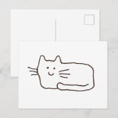 Cartoon Cat Doodle Line Drawing  Briefkaart (Voorkant / Achterkant)