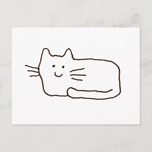 Cartoon Cat Doodle Line Drawing  Briefkaart (Voorkant)