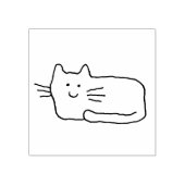 Cartoon Cat Doodle Line Drawing Wood Art Stamp Rubberstempel (Afrduk)