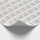 Cartoon Cat en kleurrijke Happy Birthday Cadeaupapier (Hoek)