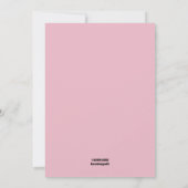 Cartoon Cat Girl's Birthday Party Invitation roze Kaart (Achterkant)