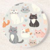 Cartoon Cat Lover Onderzetter – Fun Table Decor (Voorkant)