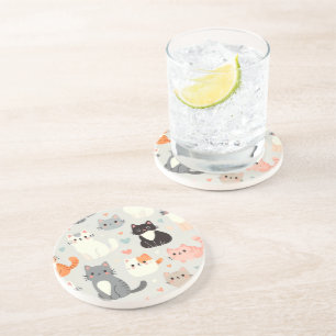 Cartoon Cat Lover Onderzetter – Fun Table Decor