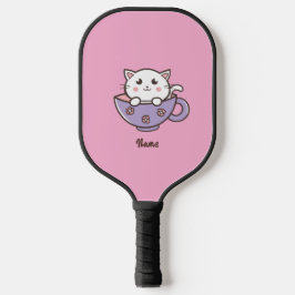 Cartoon cat pickleball paddle